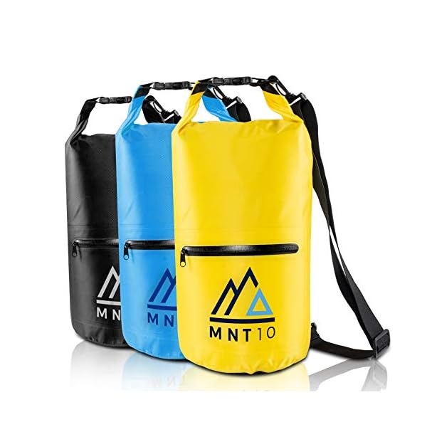 MNT10 Dry Bag Packsack wasserdicht mit Tragegurt I Dry Bags Waterproof 20l I Wasserfeste Tasche für Reisen, Outdoor und Camping I Seesack wasserdicht und widerstandsfähig (Gelb, 20 Liter) 2 41BpCVONd9L. SS600