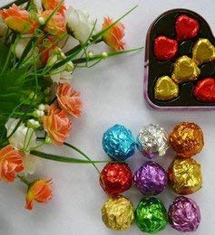 Royals 200pc Assorted Colour Foil Wrappers for Chocolate, 8 x 9 cm, (Plain/Printed) Chocolate Paper Chocolate Wrapping foil - Image 4 thumbnail