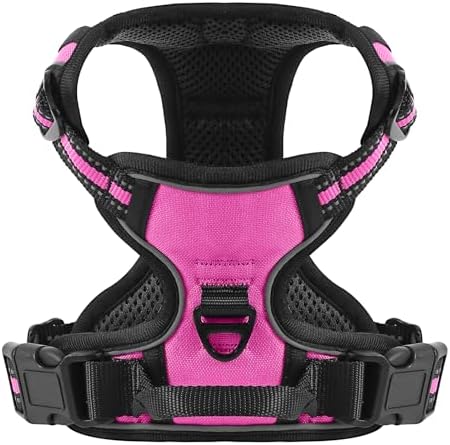 Demigreat Hundegeschirr Mittelgroße Grosse Hunde, Anti Zug Hundegeschirr Gepolstert mit Griff, Atmungsaktiv Reflexstreifen Verstellbar Brustgeschirr
