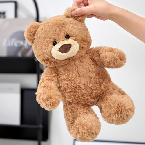 Gwxqybfe 10inch Teddy Bear Stuffed Animal, Soft Teddy Bear Plushie Toys, Birthday Christmas Valentine's Day Gifts for Kid Boys Girls (Brown)