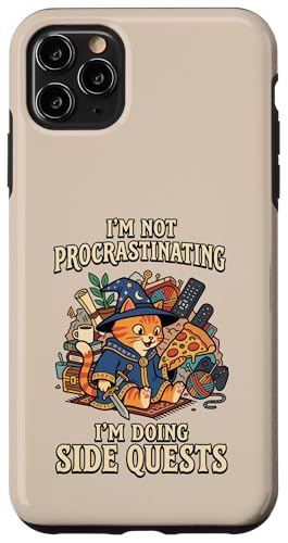 I'm Not Procrastinating I'm Doing Side Quest Wizard Cat �X�}�z�P�[�X iPhone 11 Pro Max �p