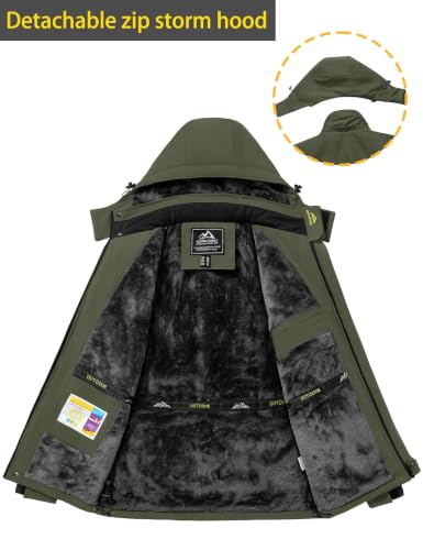 Image of TACVASEN Men's Winter Ski Jacket Waterproof Snow Coats Snowboard Fleece Lining Jacket Warm Parka with Hooded,Standard Length