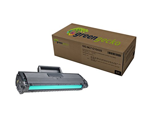 Green Gecko tóner (equivalente a Samsung MLT D1042S, d1042s, 1042S – 1.500 páginas – para Samsung ML 1660, ML 1665, ml 1665 K 1672, 1674, ml 1665 K 1678, 1860, SCX 4321, 3000, SCX 3200, SCX 3205 – Negro, chips..