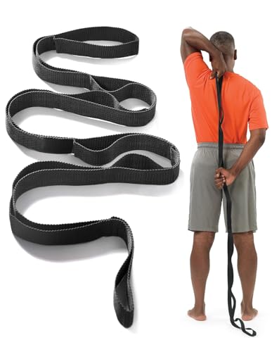 ETHEL Stretching Strap Yoga Strap Physical Therapy for Home Workout, Exercise, Pilates and Gymnastics, 10 Loops Non-Elastic Stretch Bands with Aesthetic Packaging for Women & Men