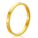 HJ HUAJ 14K Gold Plated Rings for Women Girls Stacking Stackable Band Thumb Pointer Finger Ring Comf
