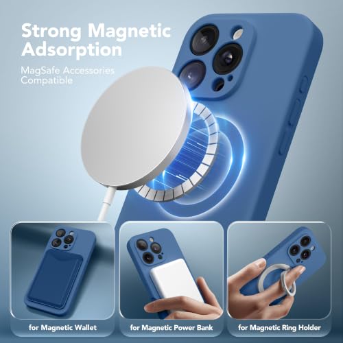 Image of Magnetic for iPhone 16 Pro Case Silicone Lake Blue