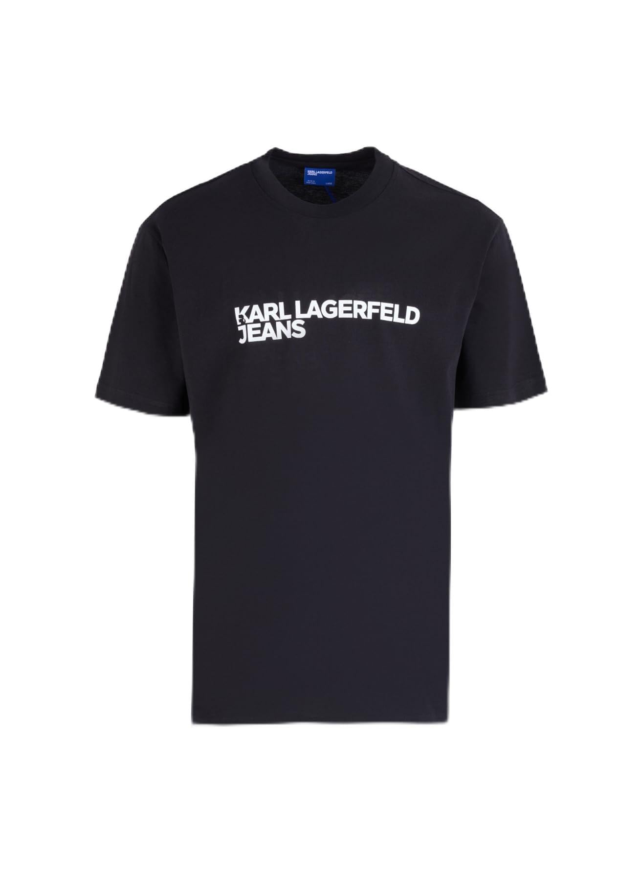 KARL LAGERFELD JEANS, Men's, Regular Short Sleeve Essential Logo Tee, Regular Fit, Black, M