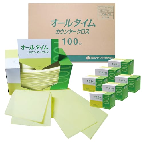 東京メディカル カウンタークロス 薄口 レギュラー FT105 使い捨て 日本製 業務用 抗菌 600枚 35×61p イエロー 繰り返し使用 高吸収 テーブルダスター