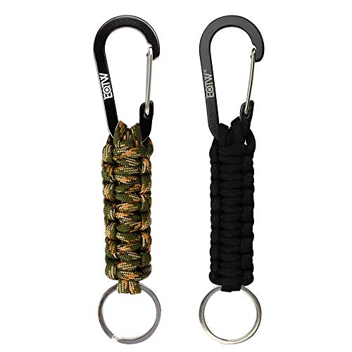 EOTW Lot de 4 Porte-clés en Forme de trèfle avec Mousqueton pour Les Amateurs de Plein air, 2PCS_Schwarz+Camo