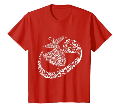 Rumi Mevlana Dervis Turkey Sufi Sufismus Derwisch T-Shirt, Youth, Red, Small