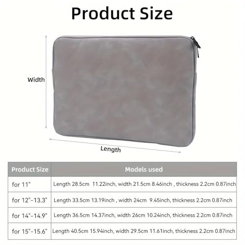 Housse ordinateur anti rayure étui fin cuir PU gris 14 15.4 pouces - 3