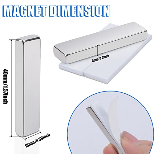 Magxcene Super Strong Neodymium Magnet Bar With Double-Sided Adhesive, Rare Earth Magnets Heavy Duty For Kitchen Lockers Garage Cruise Crafts Industrial Tool Cabinet, 40 X 10 X 5 Mm, 14Pack #TOP1