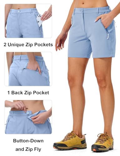 Image of TBMPOY Women's 6 inch Hiking Cargo Shorts Quick Dry with Pockets Work Golf Short Lightweight Outdoor Active Summer for Women