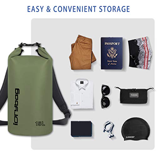 Image of IDRYBAG Dry Bag for Kayaking Waterproof 2L /5L /10L /15L /20L, Small Dry Sack Waterproof Bag for Boating