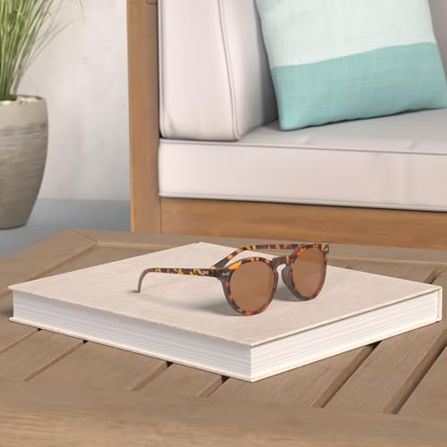 Image of Gleyemor Vintage Polarized Sunglasses for Men Round Sunglasses UV400 Protection Retro Hand-crafted Acetate Frame