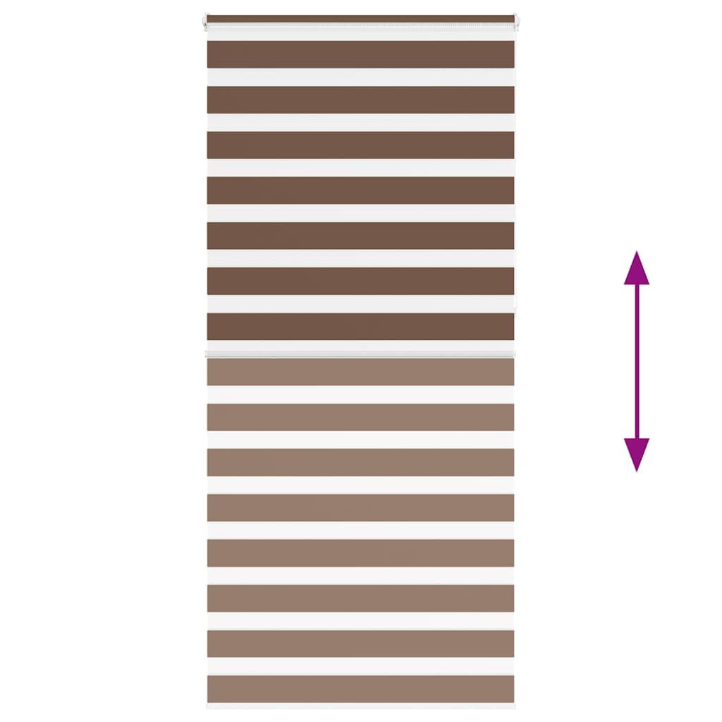 Store Zèbre Jour Nuit Marron 105x230cm, Store Enrouleur Double en Polyester pour Fenêtre, Montage avec ou sans Perçage, Rideau Tamisant pour Salon, Bureau et Chambre