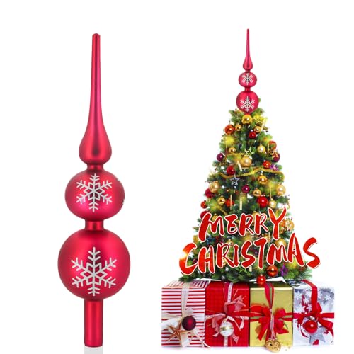 SKYYUE Christbaumspitze Glas Weihnachtsbaumspitze Matt...