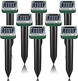 8 Packs Solar Mole Repellent Sonic Gopher Repellent Vole Chaser Mole Deterrent Sonic Spikes Repellent Ultrasonic Pest Control Outdoor Keep Moles Out of Yard Lawn