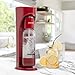 Drinkmate OmniFizz Sparkling Water and Soda Maker, Carbonates Any Drink, with 3oz CO2 Test Cylinder (Royal Red)