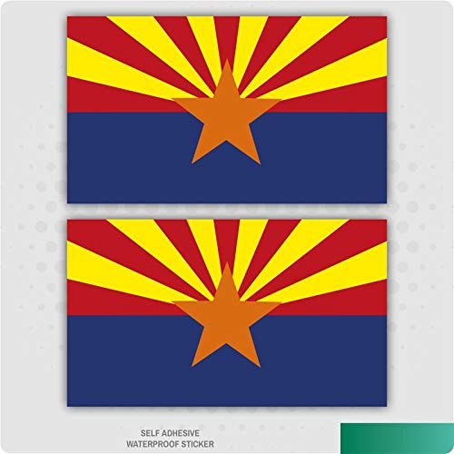 Pack of Two Arizona USA Emblem Flag Vinyl Stickers Car Van Truck Taxi Lorry 129mm x 77mm