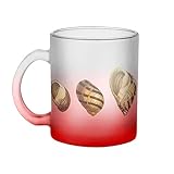 Disponible en 4 couleurs Fabulous Mug en Verre Rouge - Ensemble d\'Escargots Minimaliste Biologie Illustration Ancienne