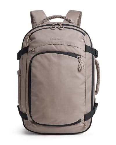 BAGSAMRT 35L Travel Backpack for Men Women, 17-In Carry on Backpack, Camel