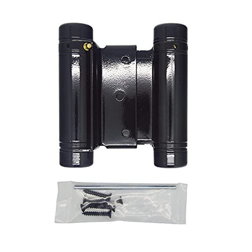 3" Double Action Spring Hinge Saloon Door Hinge|Cafe Doors, Door Hinge For In & Out Doorway Swing,Commercial Grade Double Swing Hinge,Heavy Duty Door Hinge- Swinging Cafe Doors (Gloss Black, Qty-1) #TOP6