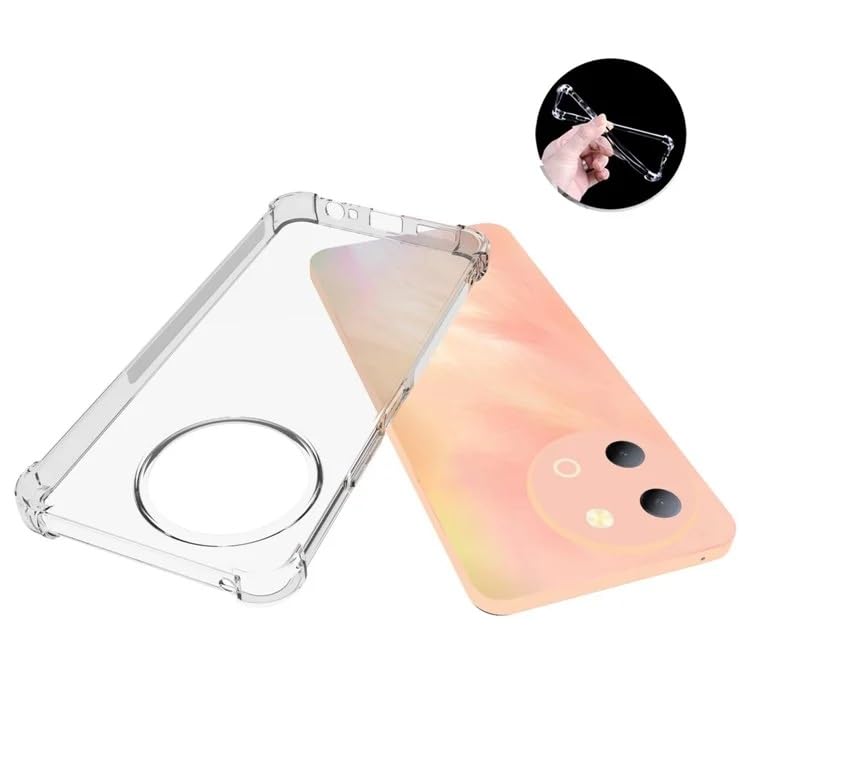Image of Back Cover Shockproof Silicone Protective Back Case for vivo V30e -Transparent