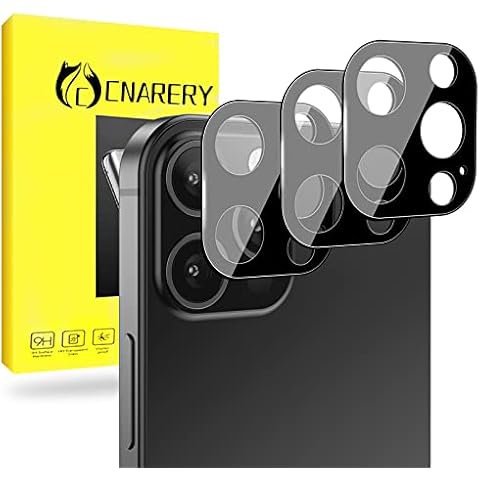 Cnarery [3 Pack] Camera Lens Protector for iPhone 12 Pro Max (6.7 Inch), Ultra Thin, 9H Hardness, Scratch Resistant, Tempered Glass Camera Protector, Black Cover