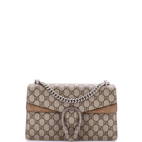 Pre-Loved Dionysus Bag GG Coated Canvas Small, Brown