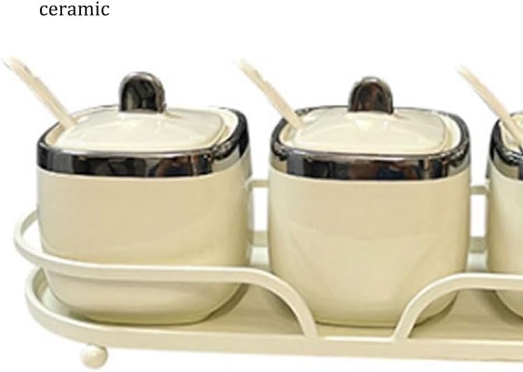 Ceramic Seasoning Container Household Kitchen Square Flavoring Jar