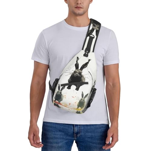 Bolso bandolera unisex con diseño de conejos para exterior miniatura 7