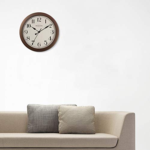 Presentime & Co 11.5" Farmhouse Antique Bronze/Rustic Round Decorative Wall Clock, Quartz Movement, Battery Operated, Rustic Bronze Finish #TOP4