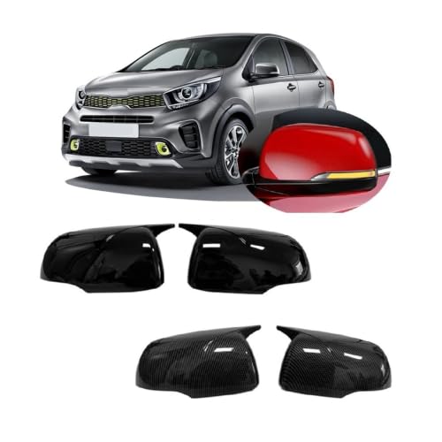 Coque rétroviseur rayé Picanto solution couvercle corne carbone brillant - 3