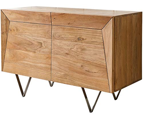 Preisvergleich Produktbild DELIFE Designer-Sideboard Wyatt 115x45 cm Edelstahl Gestell