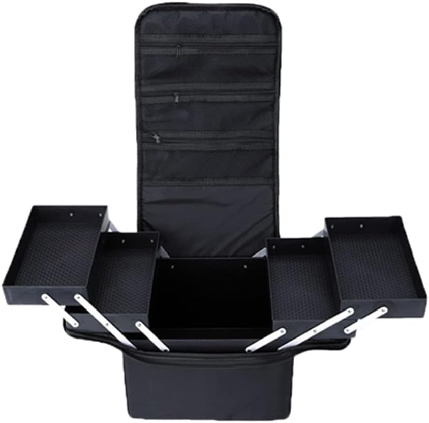 High Capacity Cosmetic Bag Multi-storey Professional Portable Makeup Case Make Up Storage Box(D)