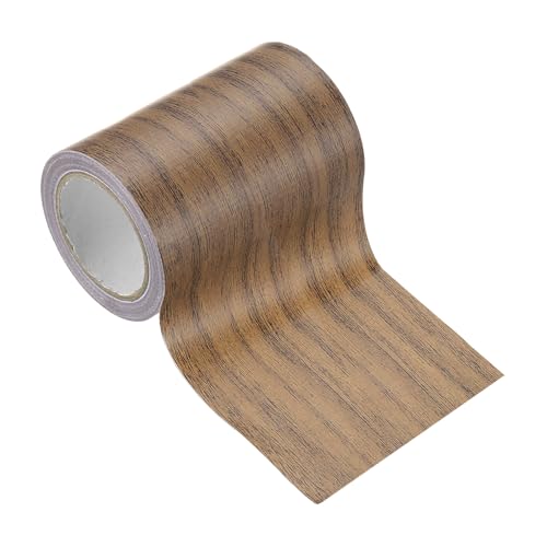 Image of PATIKIL Wood Grain Tape 3.15 inch x 15 Ft, Self-Adhesive Wood Texture Repair Tape Realistic Wooden Effect Patch for Furniture Cabinets Floor Walls,Dark Brown Oak