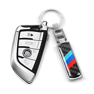 Universal Schlüsselanhänger Kohlefaser-Schlüsselanhänger Kompatibel mit BMW Schlüsselanhänger aus Metall Emblem Abzeichen.