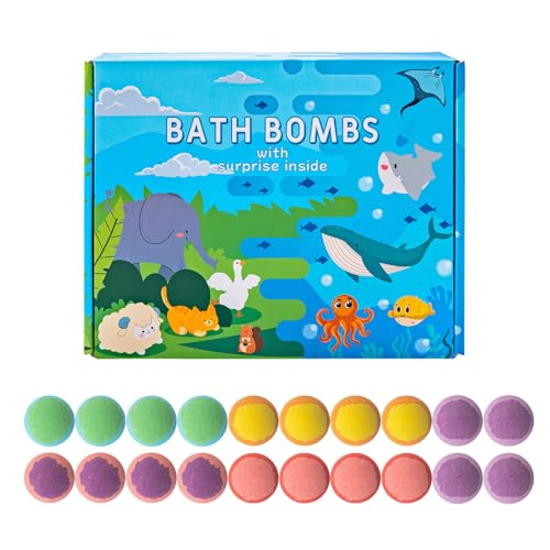 Bombes de bain pour enfant avec surprise figurines animaux doux pour la peau filles garçons