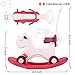 Ancaixin 4 in 1 Rocking Horse for Toddlers 1-3 Years Old, Balance Bike Ride On Toys with Push Handle, Backrest and Balance Board for Baby Girl and Boy, Unicorn Kids Riding Birthday (Red)