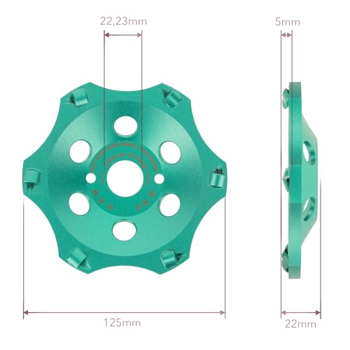 PRODIAMANT Profi PKD Diamant-Schleiftopf 125 mm x 22,2 mm 6 Segmente Diamantschleiftopf PDX829.793 für Winkelschleifer