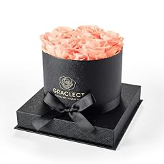 Champagne roses in blace box