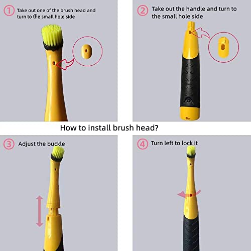 Electronic Household Cleaning Brush Spin and Shower Scrubber with 4 Brush Heads for Kitchen and Household Cleaning by Aivoxe - Image 2