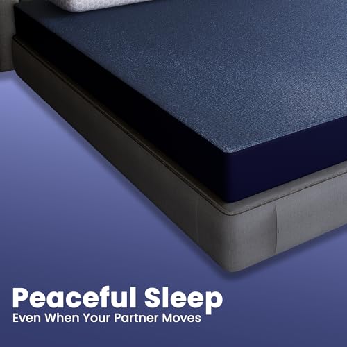 Image of CareFoam 100% Waterproof Premium Cotton Mattress Protector | Breathable and Hypoallergenic Ultra Soft Fitted Bed Protector | Queen XL (Long) 78 x 60 Inch, Fits 10 Inch Blue | Extra-Long Queen beds