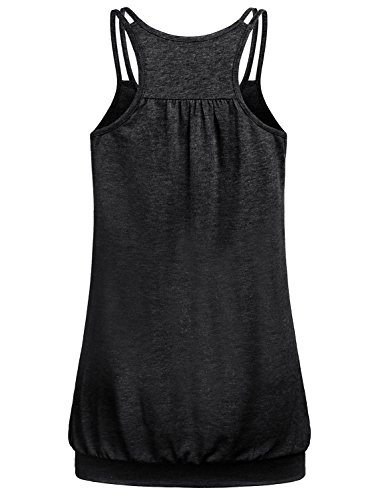 Image of Blevonh Women's Scoop Neck Spaghetti Strap Racerback Workout Cami Tank Tops