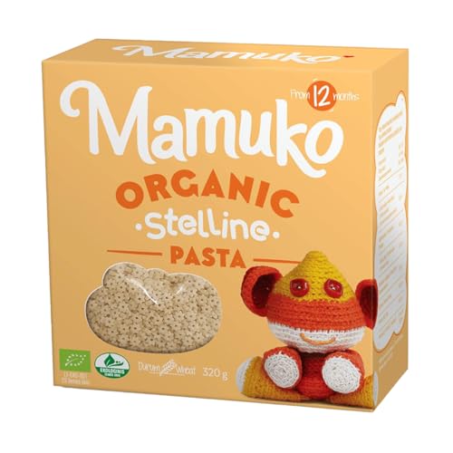 Mamuko The Beginning STELLINE Pasta - Organic Gluten Free Food for Kids 12 Months and Up - Wholesome Quick-Cook Pasta for Babies and Young Children - 12 Servings
