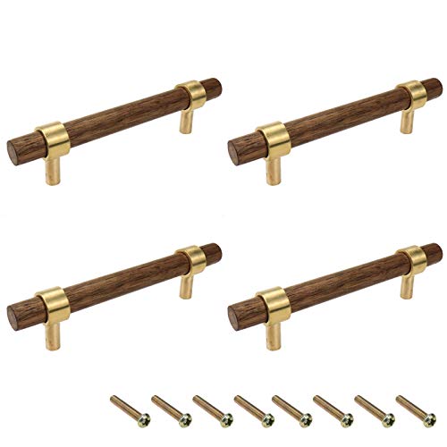 Tsnamay Drawer 5.51"/140mm Pulls Brass Walnut Kitchen Wardrobe Cabinet Hardware