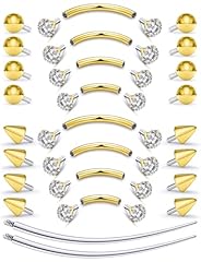 Gold internal thread Curved Piercing jewelry