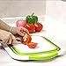 QiMH Collapsible Cutting Board - Portable Washing Veggies Fruits Food Grade Camping Sink (8.5Quart) with Draining Plug - Foldable Multi-function Kitchen Plastic Silicone Basin(Knife Included)