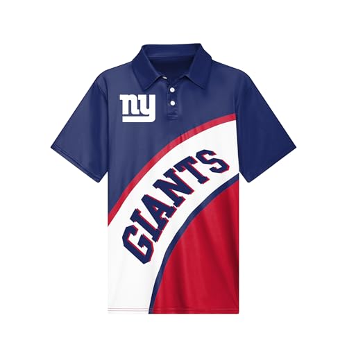 FOCO NFL New York Giants Exclusive Action Curved Polyester Polo - Mens Extra Large Multi